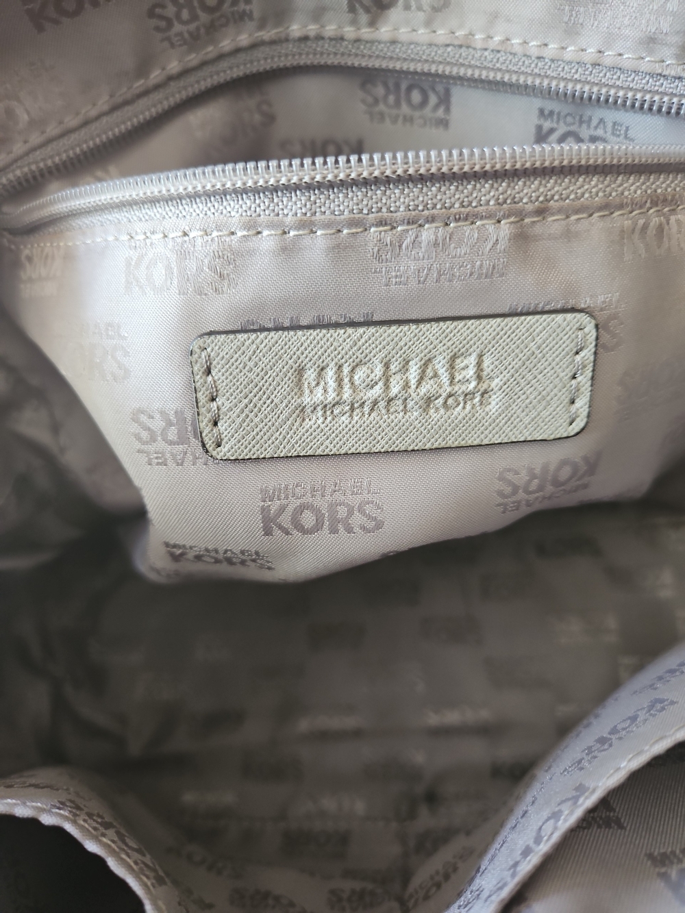 Michael Kors Gray Saffiano Leather Satchel - Picture 11 of 13